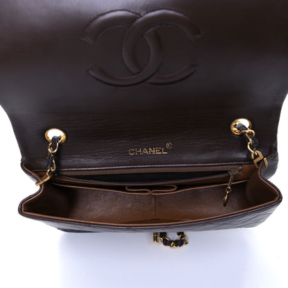 Chanel Lambskin Quilted Small Single Flap Bag Dark Brown 4 of 5