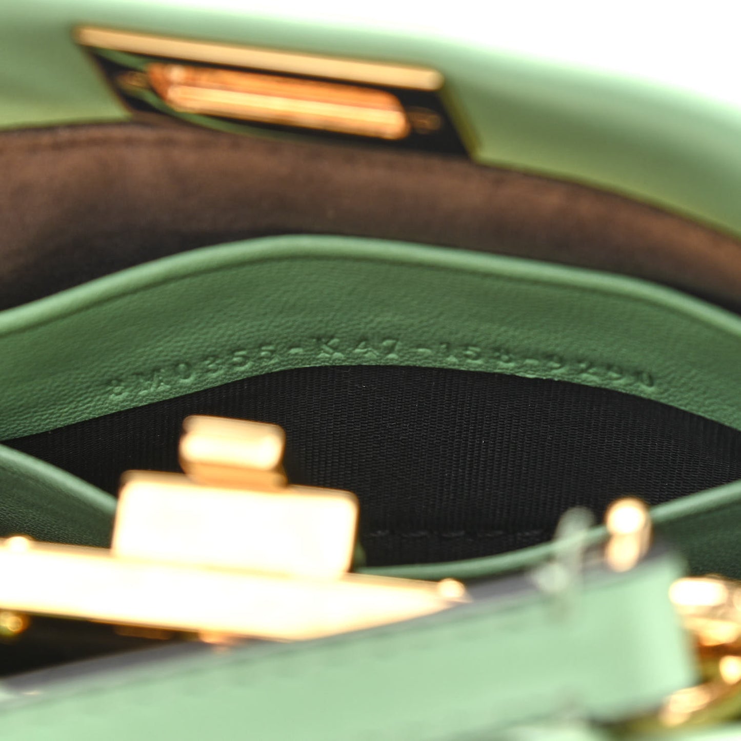 Shiny Nappa Micro Peekaboo Iconic Satchel Verde Acqua