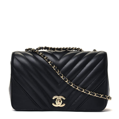 Chanel Calfskin Chevron Quilted Mini Statement Flap Black 1 of 5