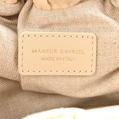 Mansur Gavriel Raffia Lambskin Woven Mini Cloud Clutch Natural Avorio 7 of 14