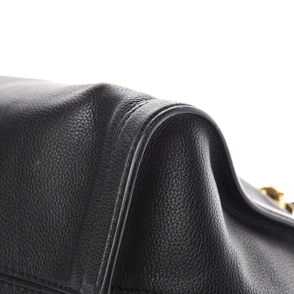 Alexander McQueen Pebbled Calfskin Large Skull Padlock Zip Around Tote Black 18 of 20
