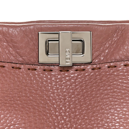 Fendi Cuoio Romano Selleria Bi-Color Mini Peekaboo Iconic Satchel English Rose Camelia 12 of 12