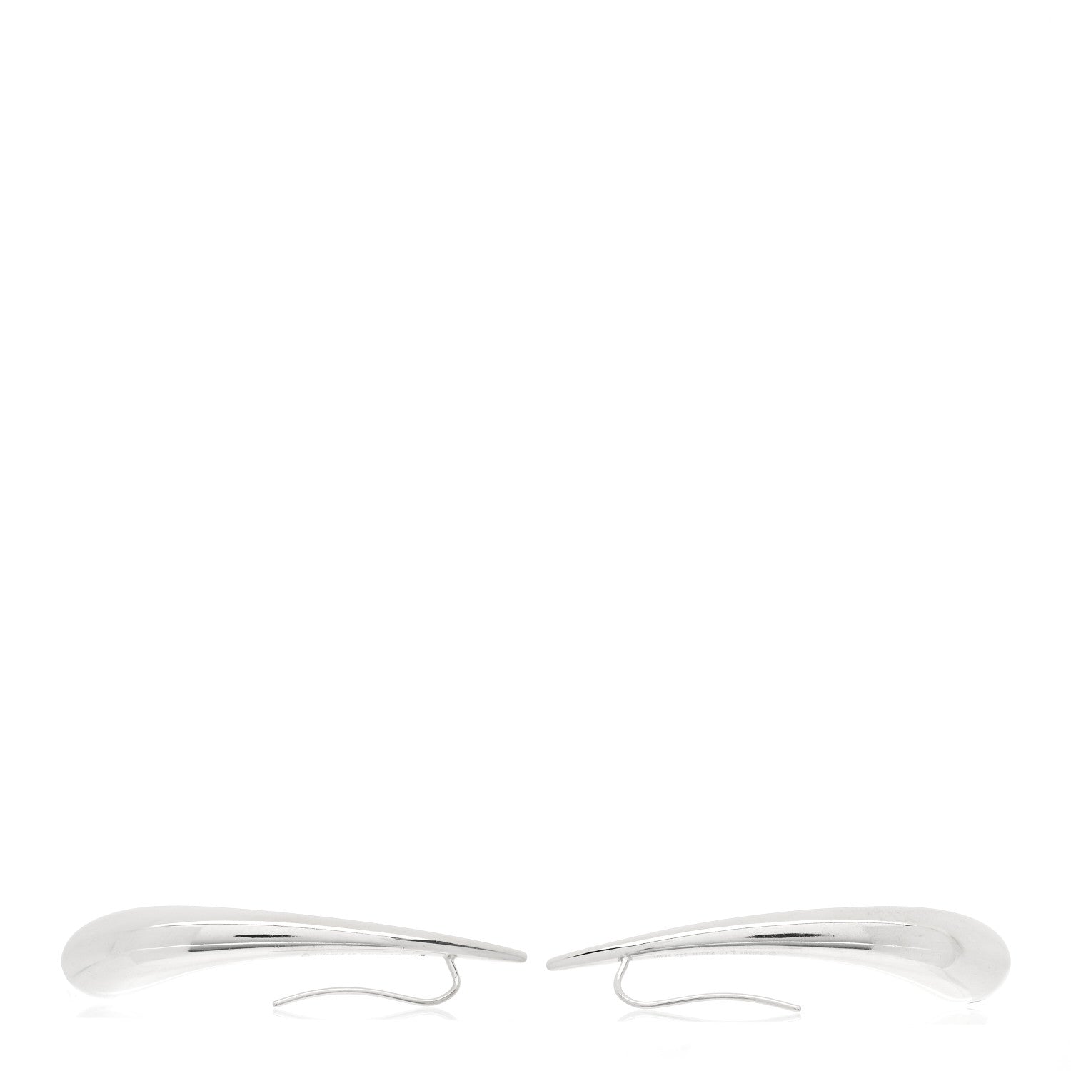 Tiffany Sterling Silver Elsa Peretti Teardrop Drop Earrings 3 of 4