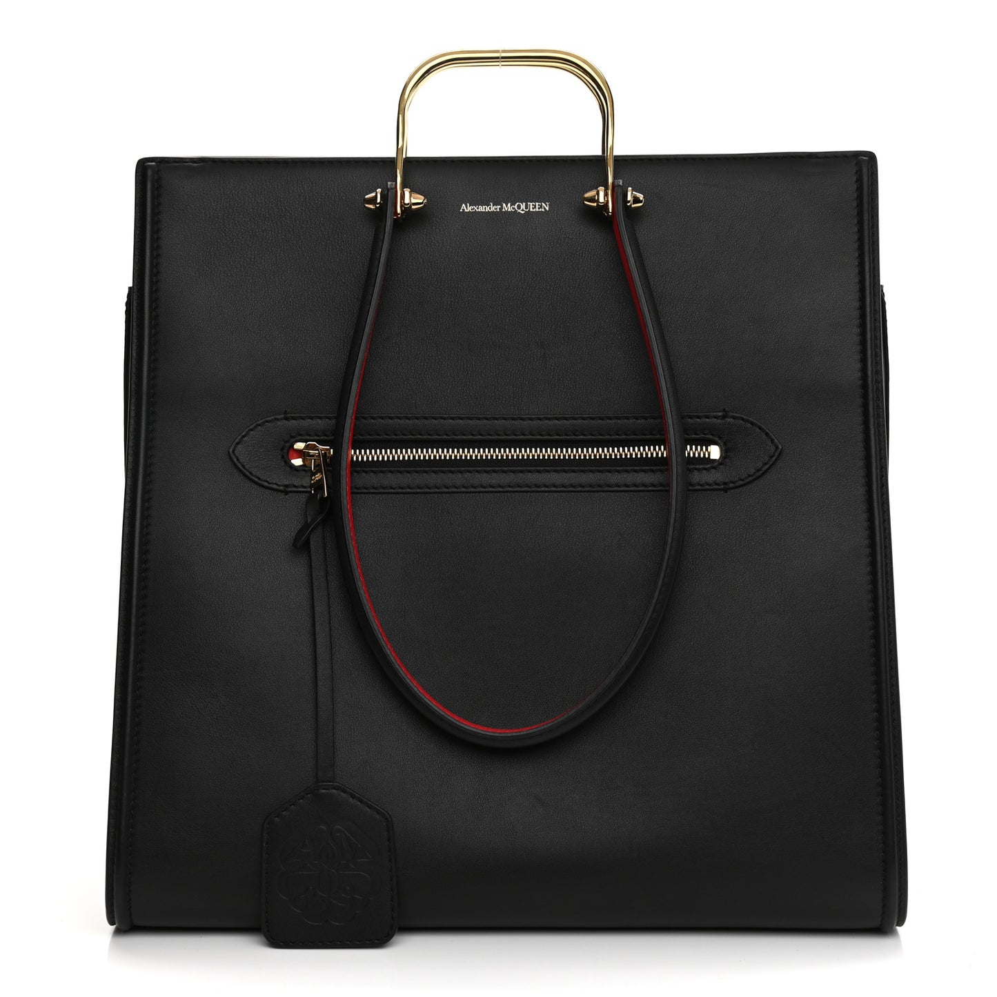 Calfskin The Tall Story Shoulder Bag Black Red