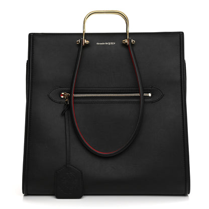Alexander McQueen Calfskin The Tall Story Shoulder Bag Black Red 1 of 14