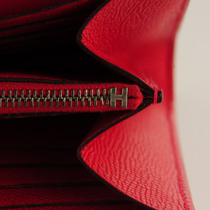 Hermes Epsom Constance Long Wallet Rouge Casaque 10 of 11