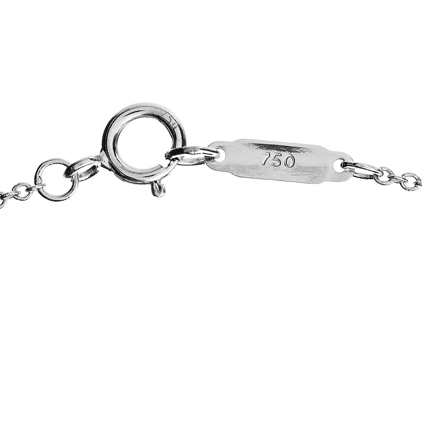 18K White Gold Diamond Mini Metro Horseshoe Pendant Necklace