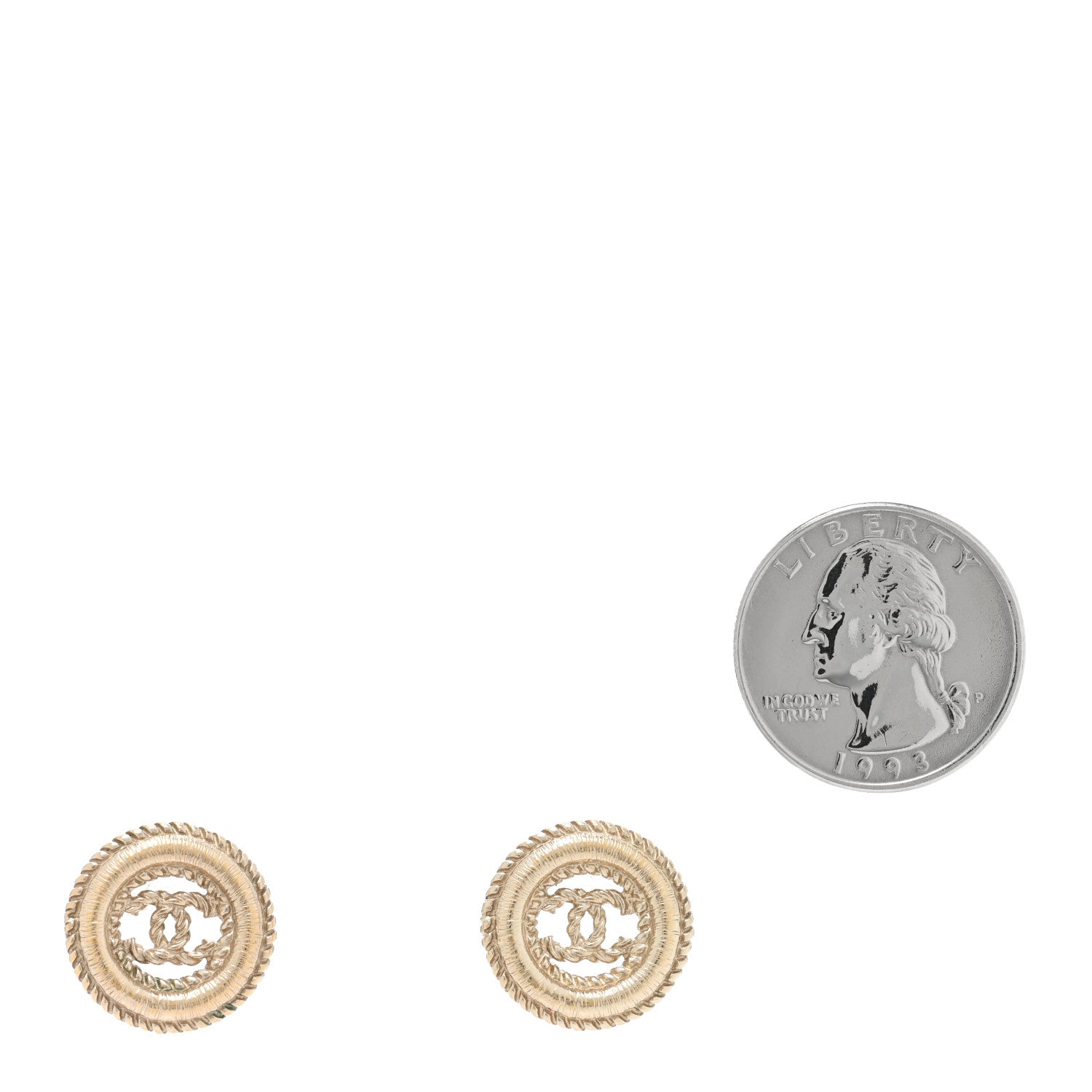 Chanel Twisted CC Earrings Light Gold 2 of 5