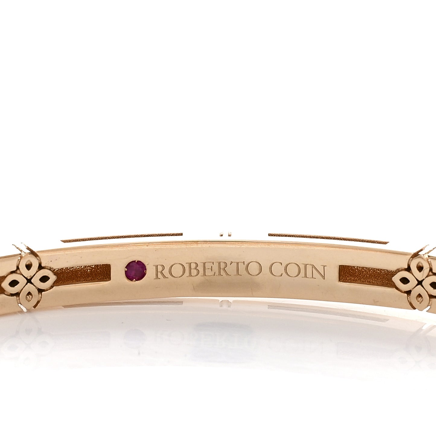 18K Rose Gold Diamond Narrow Love in Verona Bangle Bracelet