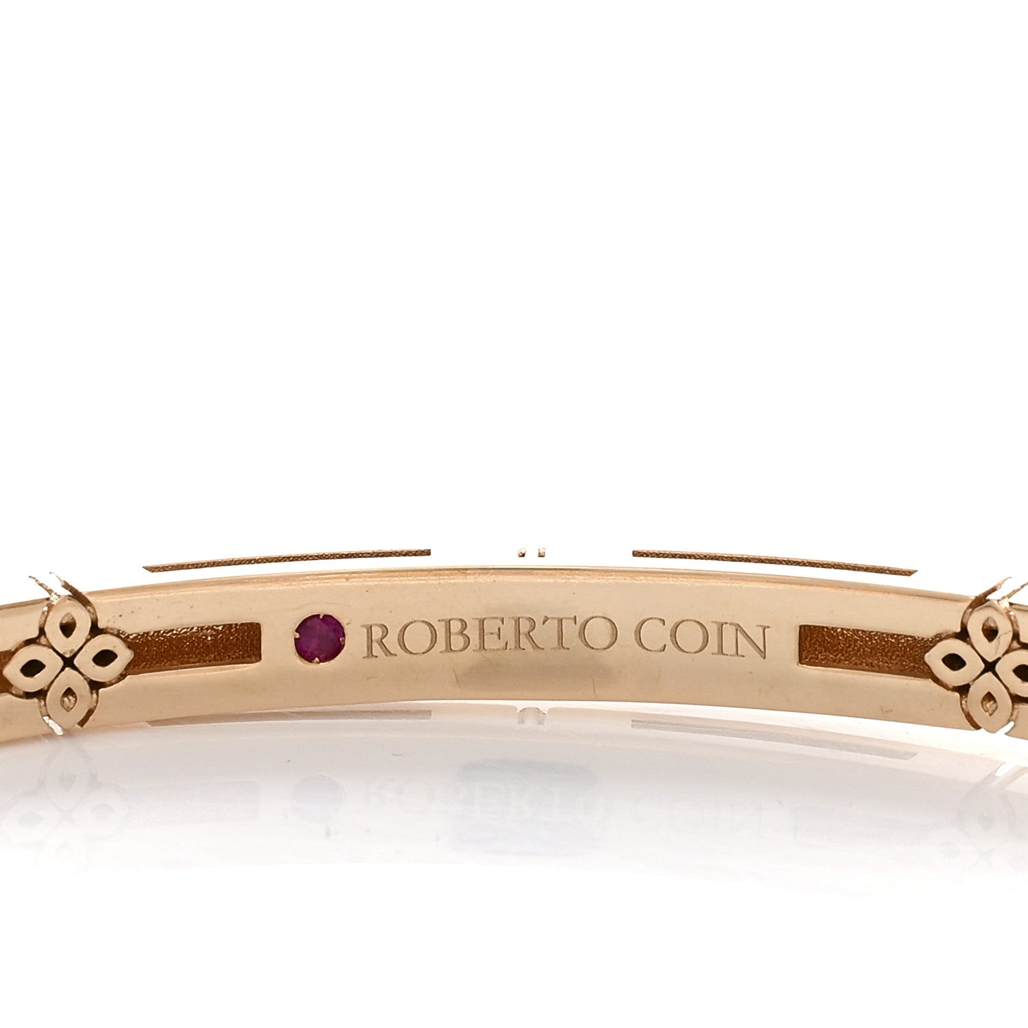 Roberto Coin 18K Rose Gold Diamond Narrow Love in Verona Bangle Bracelet 3 of 3