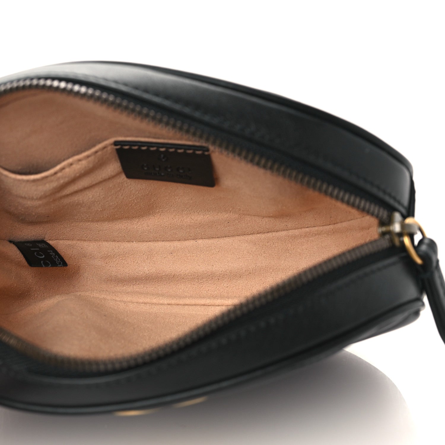 Gucci Calfskin Matelasse GG Marmont Belt Bag 75 30 Black 5 of 9