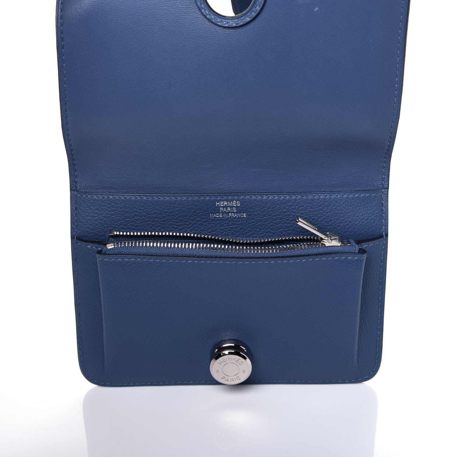 Hermes Togo Dogon Compact Wallet Bleu Brighton 5 of 12