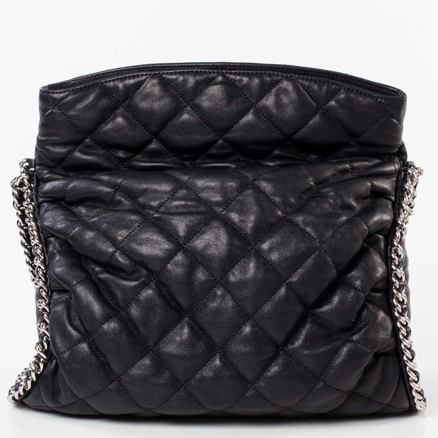 Lambskin Chain Around Hobo Black