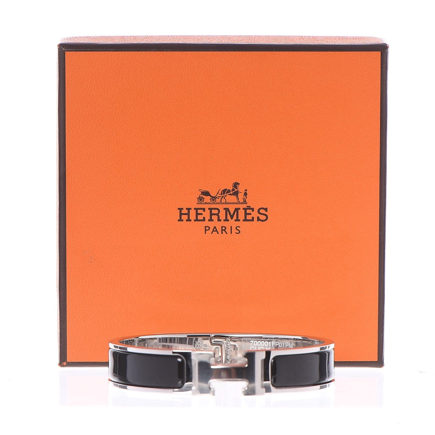 Enamel Narrow Clic Clac H Bracelet PM Black