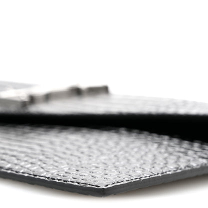 Saint Laurent Calfskin Crocodile Embossed Uptown Monogram Clutch Black 10 of 13