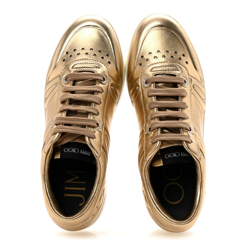 Metallic Calfskin Hawaii/F Ier Sneakers 37.5 Gold