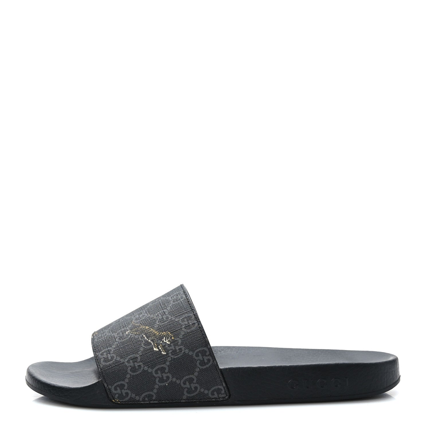 Gucci GG Supreme Monogram Tigers Mens Slide Sandals 10 Black Multicolor 1 of 7