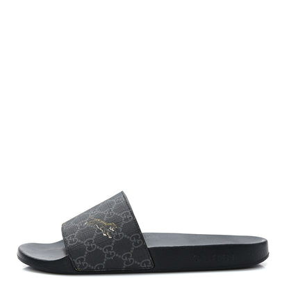 Gucci GG Supreme Monogram Tigers Mens Slide Sandals 10 Black Multicolor 1 of 7