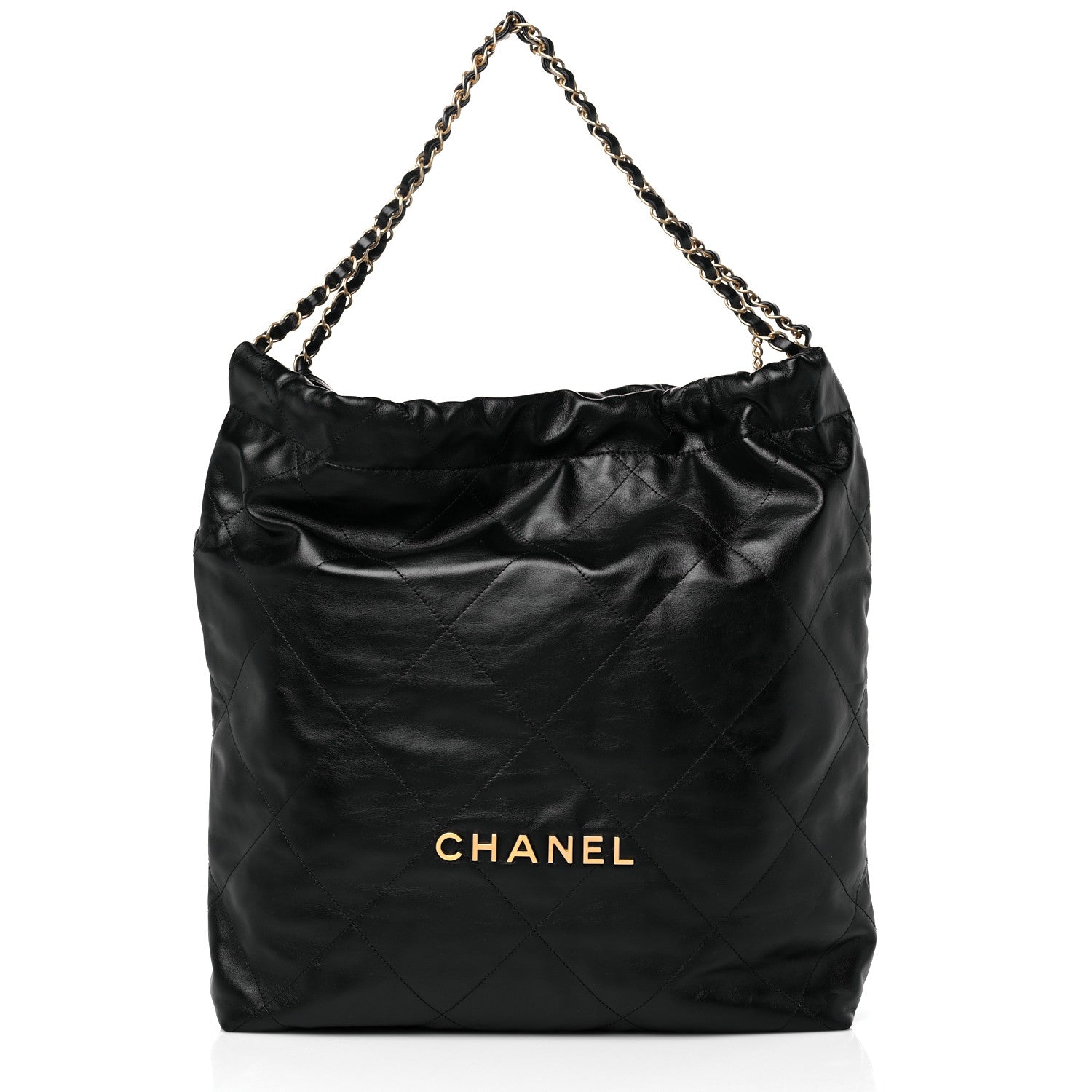 Chanel Shiny Calfskin Quilted Large Chanel 22 Black 3 of 11