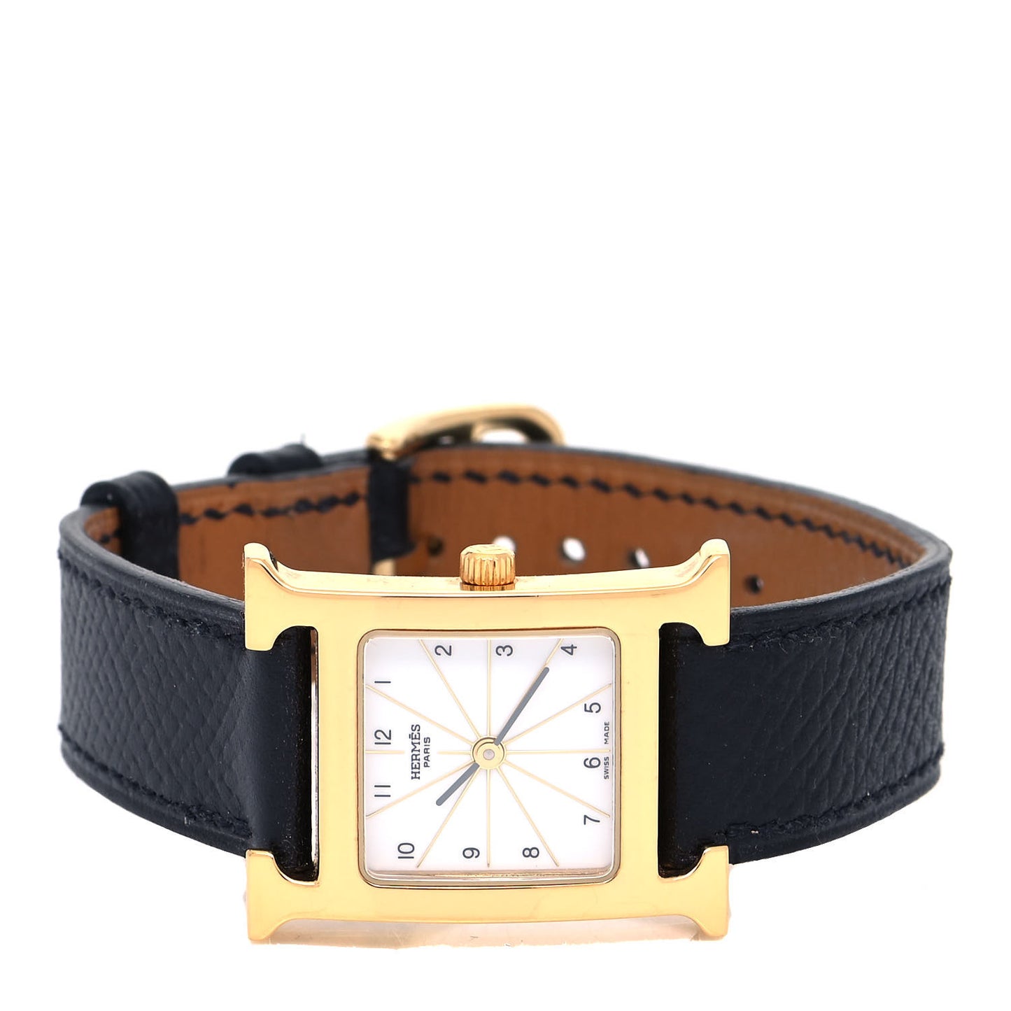Stainless Steel Epsom 21mm Heure H Hour Quartz Watch Noir
