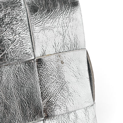 Bottega Veneta Metallic Lambskin Maxi Intrecciato Cassette Crossbody Bag Silver 9 of 9
