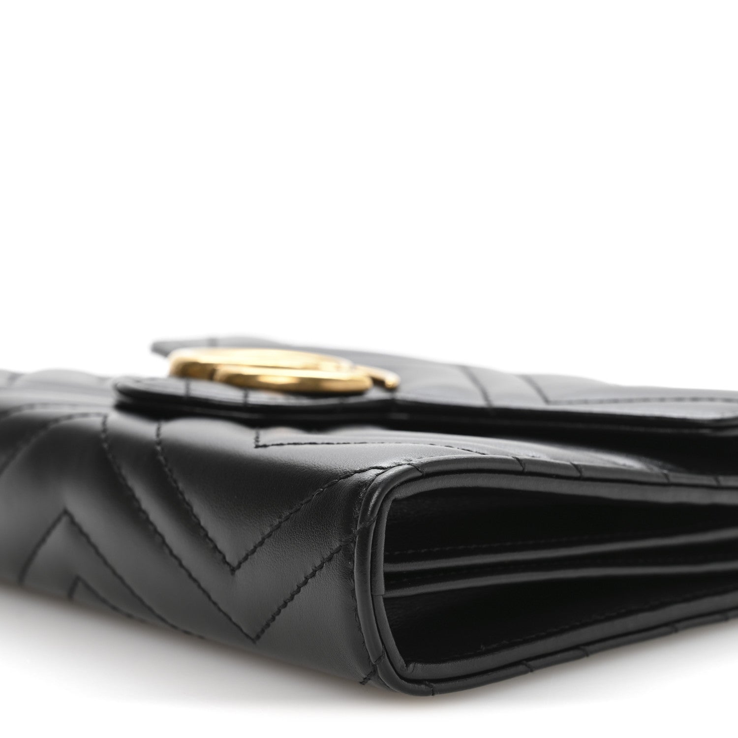 Gucci Calfskin Matelasse GG Marmont Chain Wallet Black 10 of 11