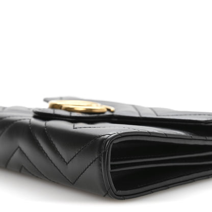 Gucci Calfskin Matelasse GG Marmont Chain Wallet Black 10 of 11