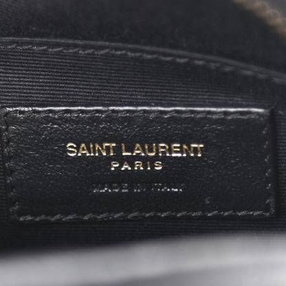 Saint Laurent Grain De Poudre Matelasse Chevron Quilted Round Vinyle Camera Bag Black 6 of 12