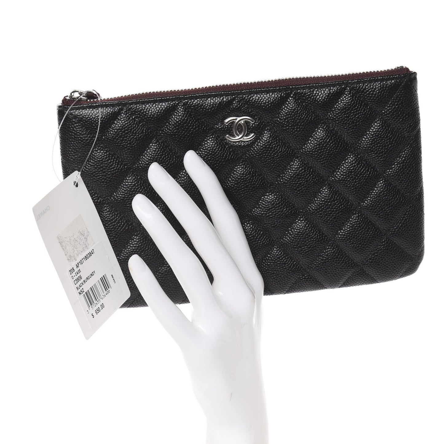 Caviar Quilted Small Pouch Black