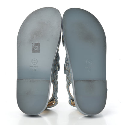 Chanel Denim Quilted Dad Sandals 38 Blue 5 of 13