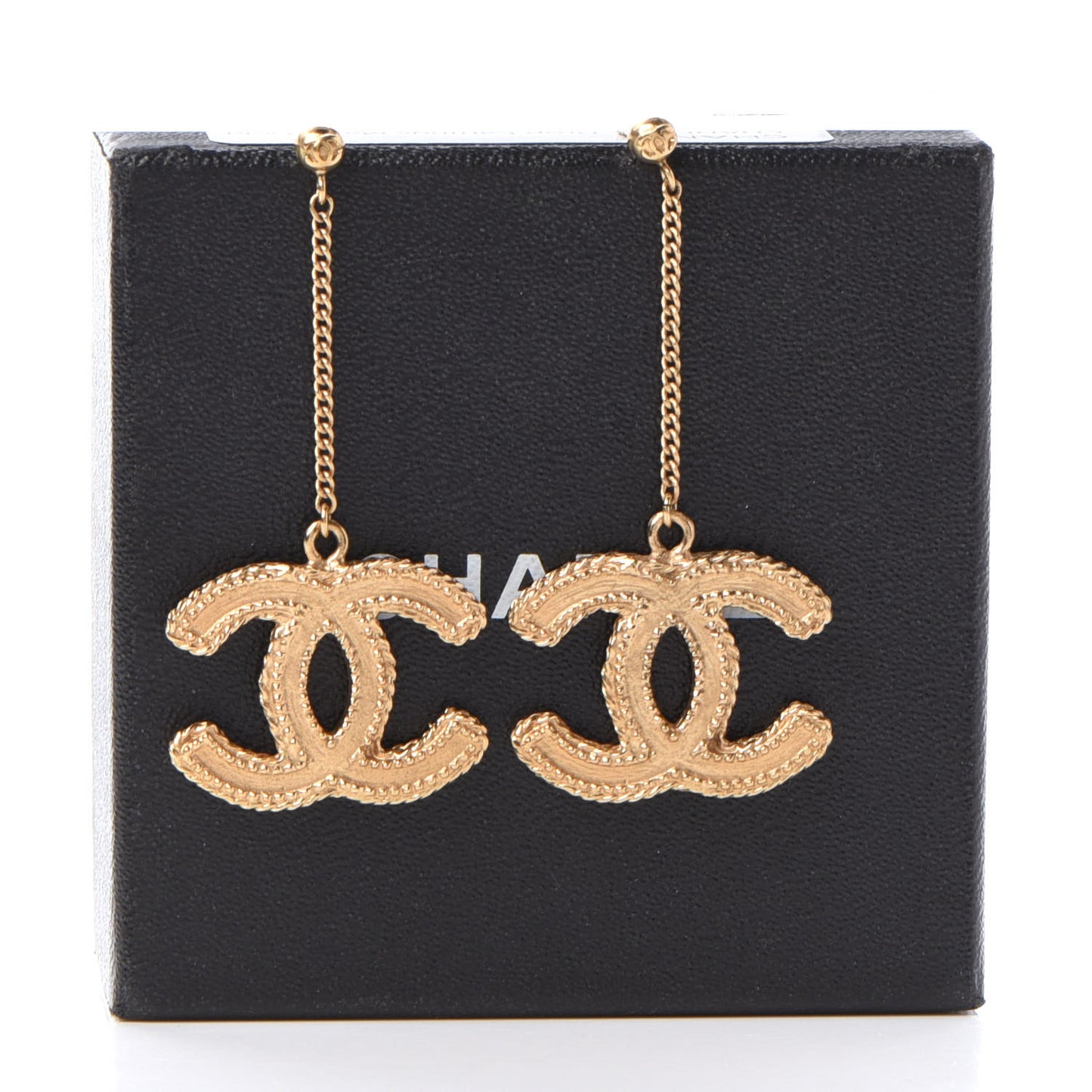 CC Drop Earrings Matte Gold