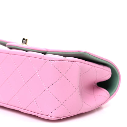 Chanel Lambskin Quilted Mini Top Handle Rectangular Flap Pink Green 10 of 10