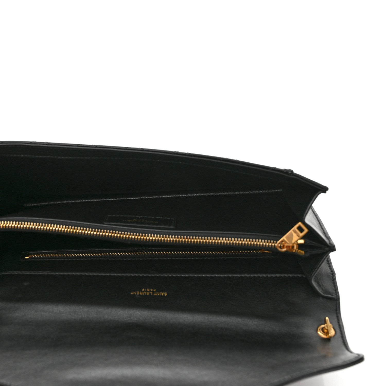 Saint Laurent Calfskin Quilted Lacquered Gaby Satchel Black 5 of 12