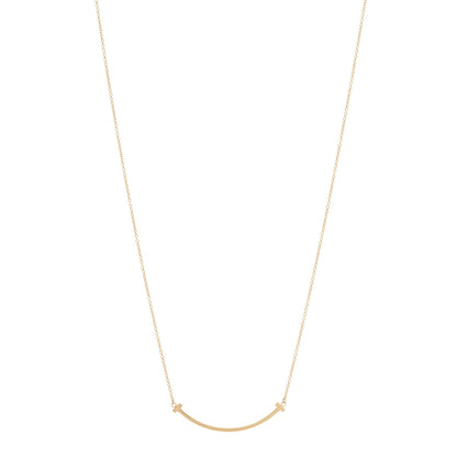 Tiffany 18K Yellow Gold Small T Smile Pendant Necklace 1 of 3