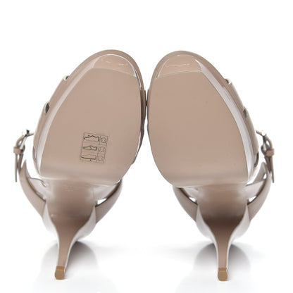 Saint Laurent Patent Tribute 105 Platform Sandals 37 Nude Powder 5 of 7