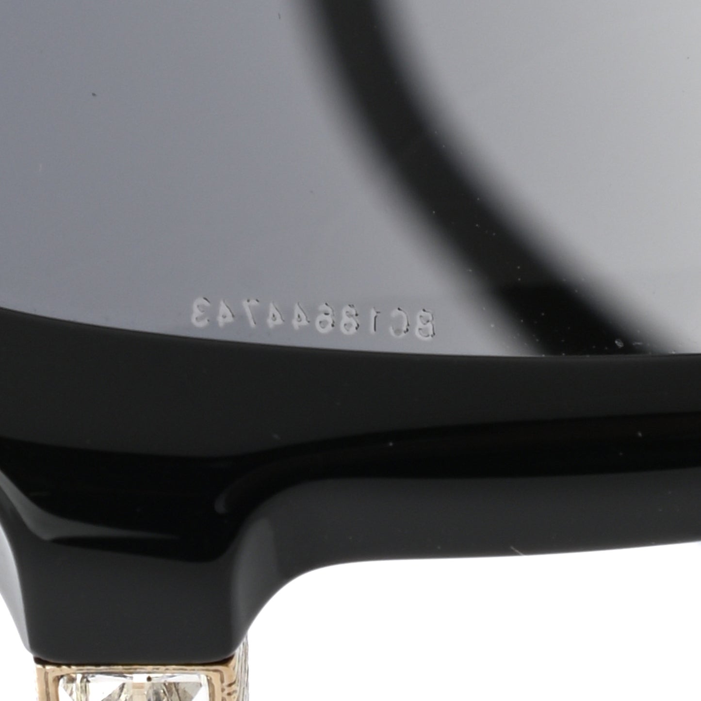 Crystal Baguette Polarized Square Sunglasses 5308-B Black