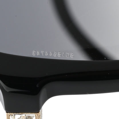 Chanel Crystal Baguette Polarized Square Sunglasses 5308-B Black 6 of 8