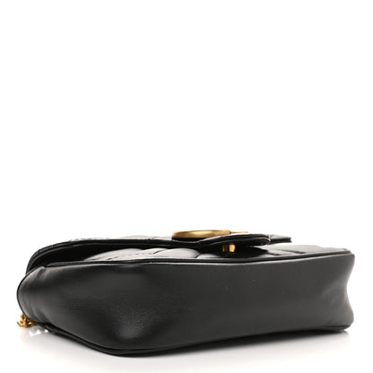 Gucci Calfskin Matelasse Super Mini GG Marmont Shoulder Bag Black 4 of 11