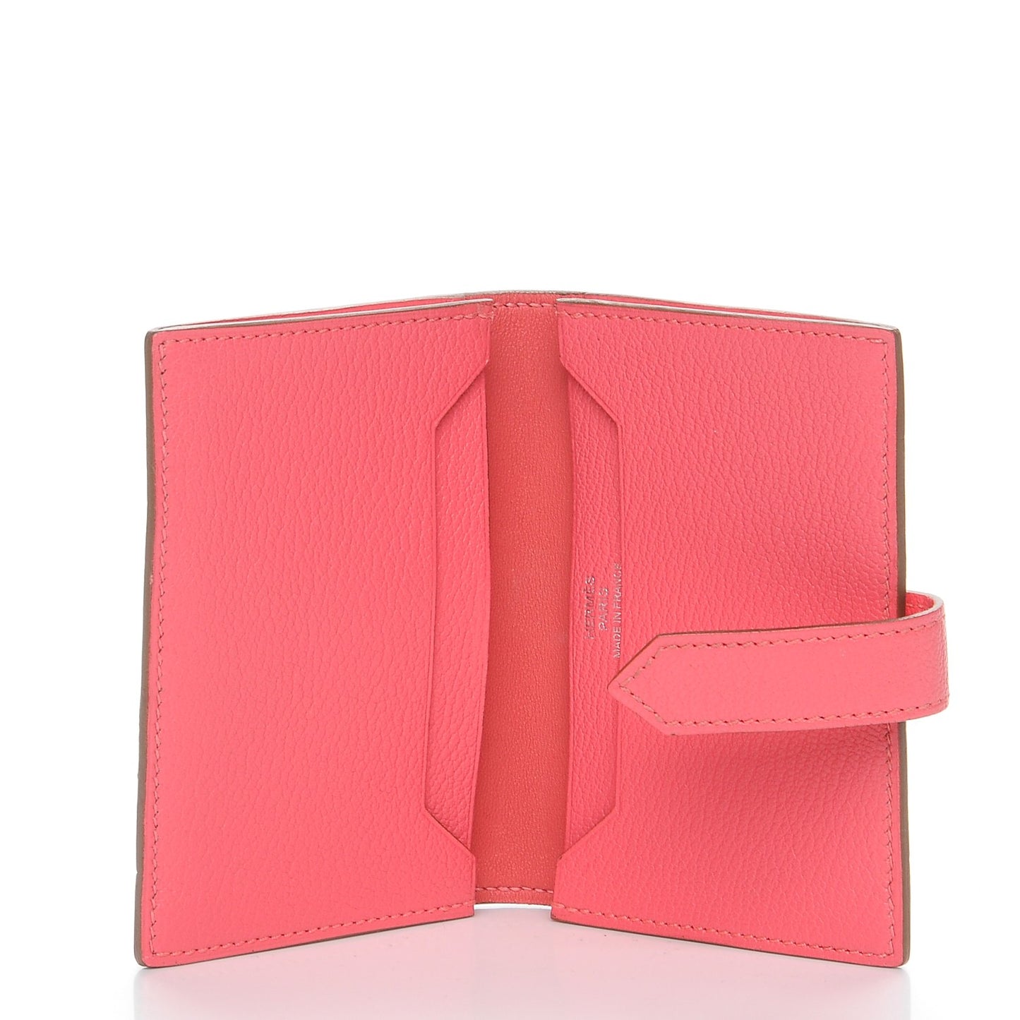 Chevre Mysore Bearn Card Holder Wallet Rose Lipstick