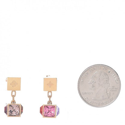Louis Vuitton Swarovski Gamble Earrings Gold Multicolor 2 of 4