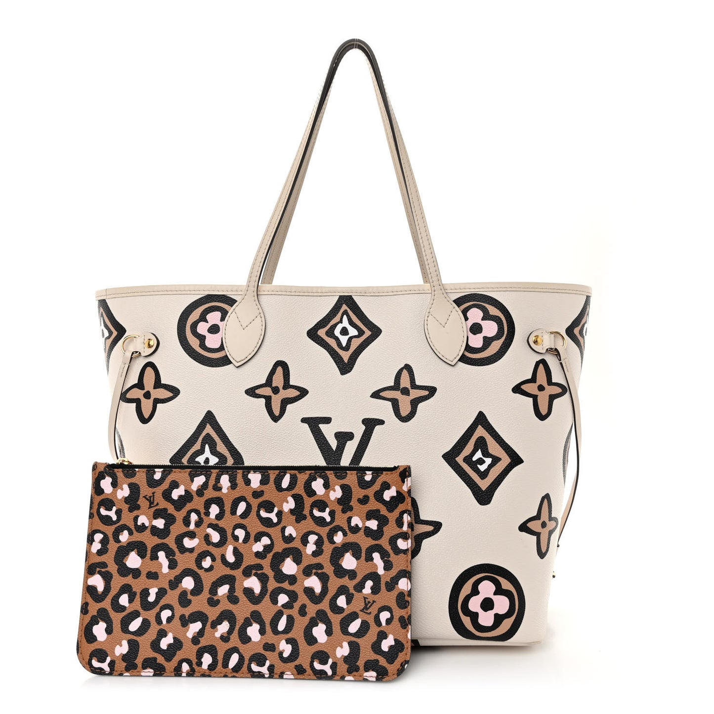 Monogram Giant Wild at Heart Neverfull MM Creme