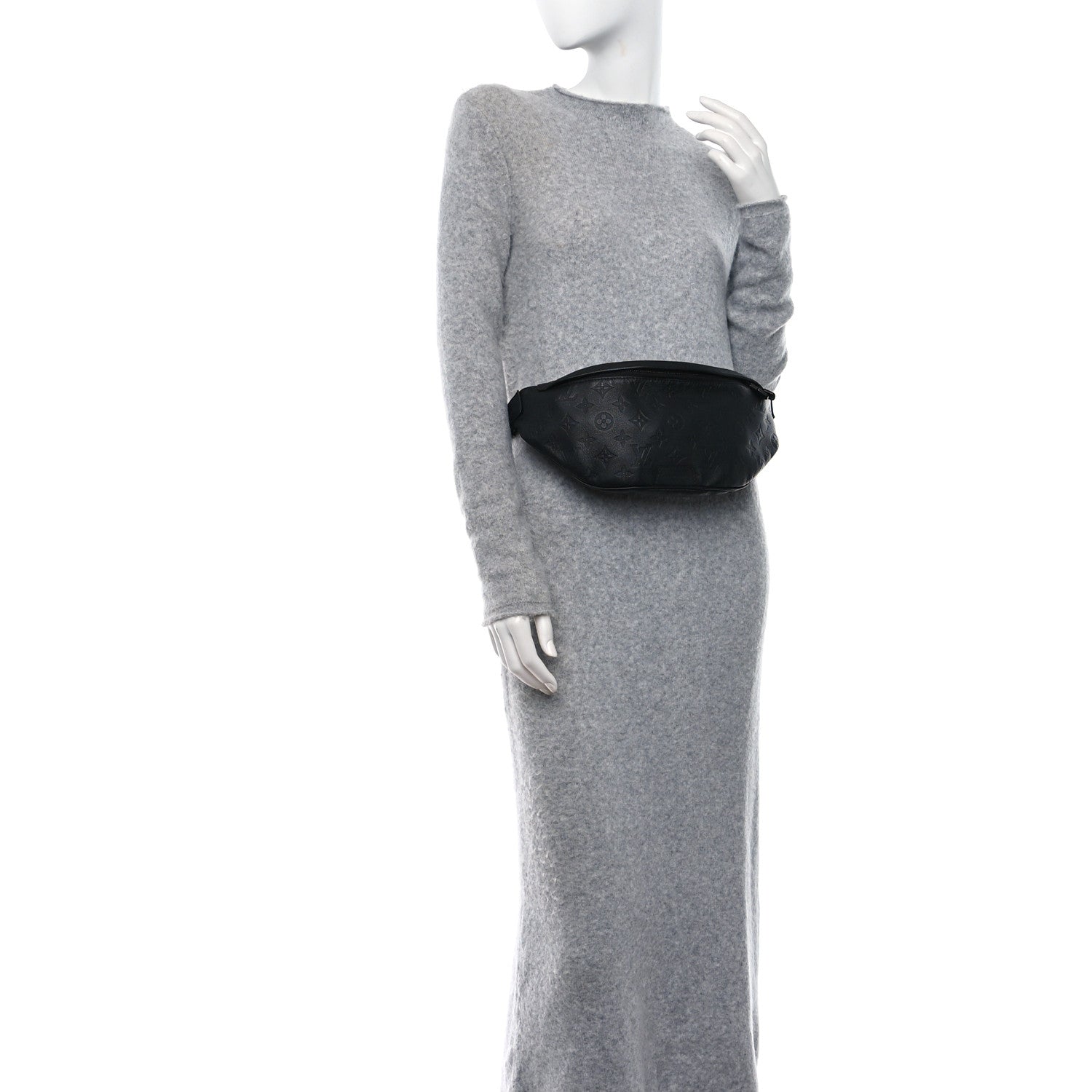 Louis Vuitton LOUIS VUITTON Calfskin Monogram Shadow Discovery Bumbag Black 2 of 9