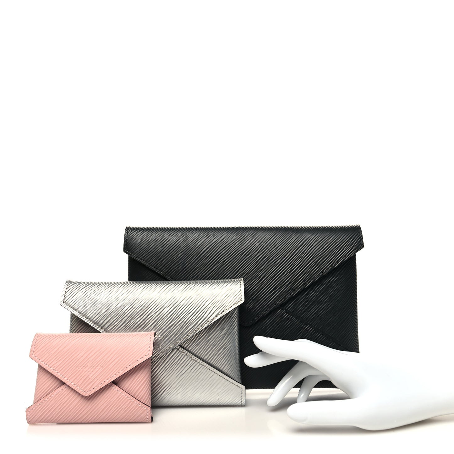 Epi Kirigami Pochette Set Black Silver Rose Ballerine