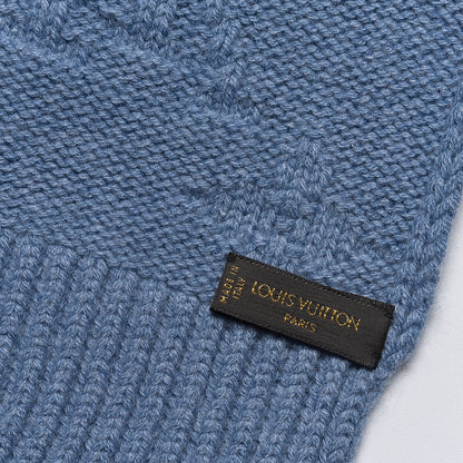 Louis Vuitton Cashmere Monogram Scarf Blue 4 of 4