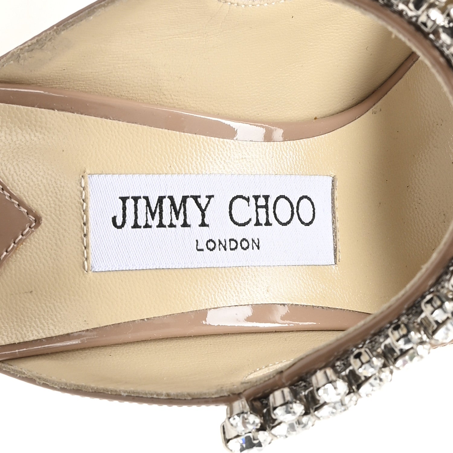 Jimmy Choo Patent Crystal Bing 100 Pumps 37 Ballet Pink 8 of 8