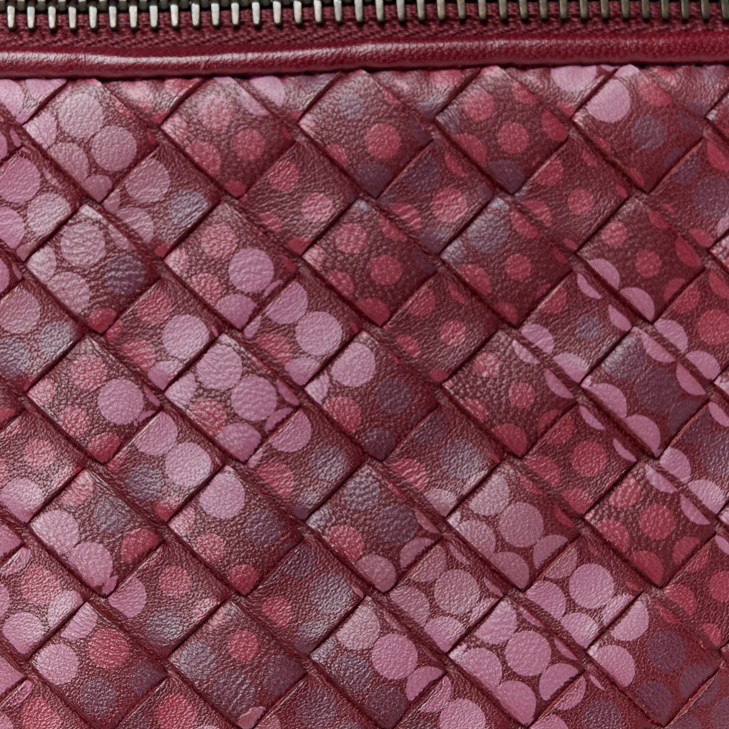 Bottega Veneta Nappa Intrecciato Polka Dot Small Document Case Burgundy 8 of 8