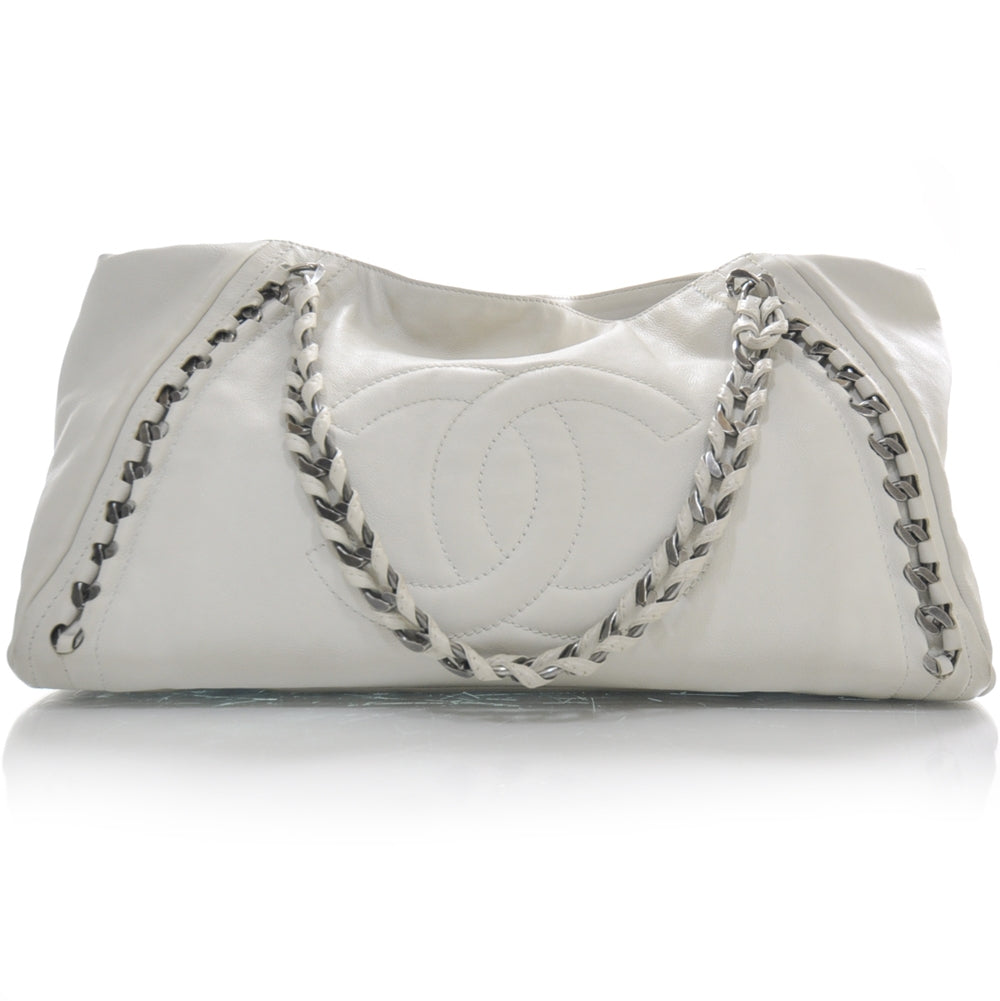 Chanel Leather Large Modern Chain Tote White 1 of 13