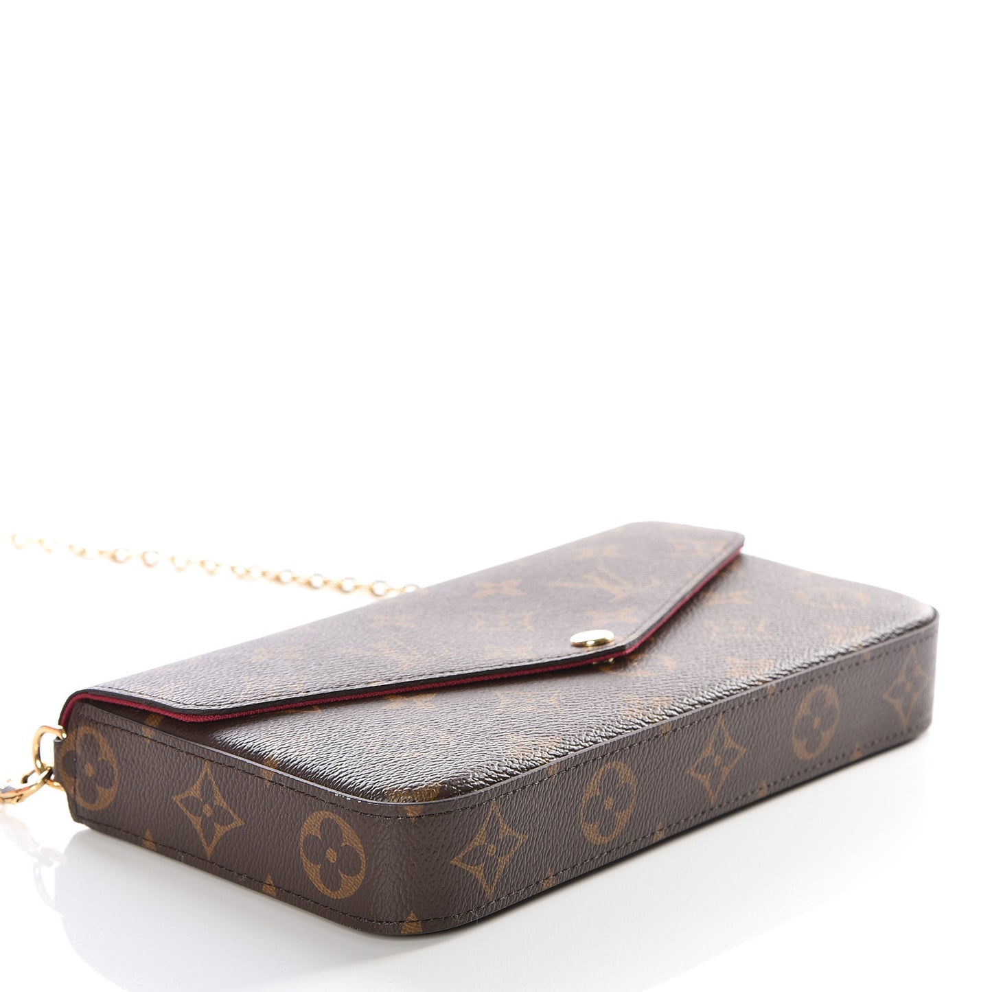 Monogram Pochette Felicie Chain Wallet Fuchsia