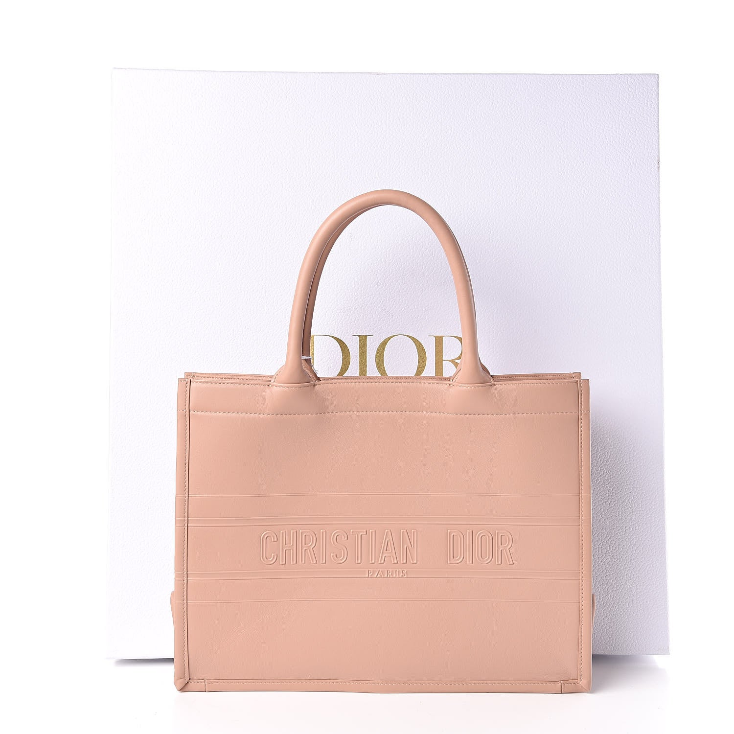Christian Dior Calfskin Embossed Medium Book Tote Rose de Vents 11 of 11