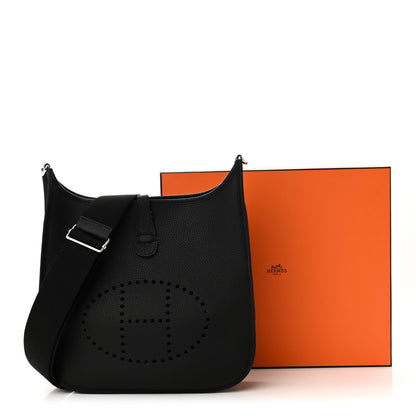 Hermes Taurillon Clemence EVELYNE III PM Black 10 of 10